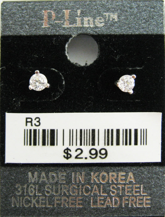 E111 CZ_RD Cubic Earring Round