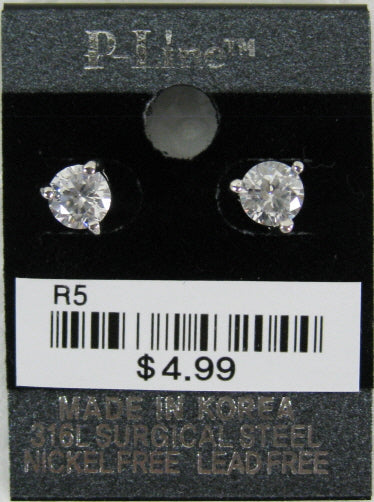 E111 CZ_RD Cubic Earring Round