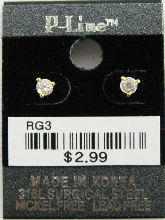 E111 CZ_RD Cubic Earring Round