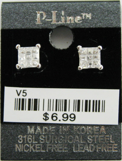 CZ_SQ Cubic Earring Square