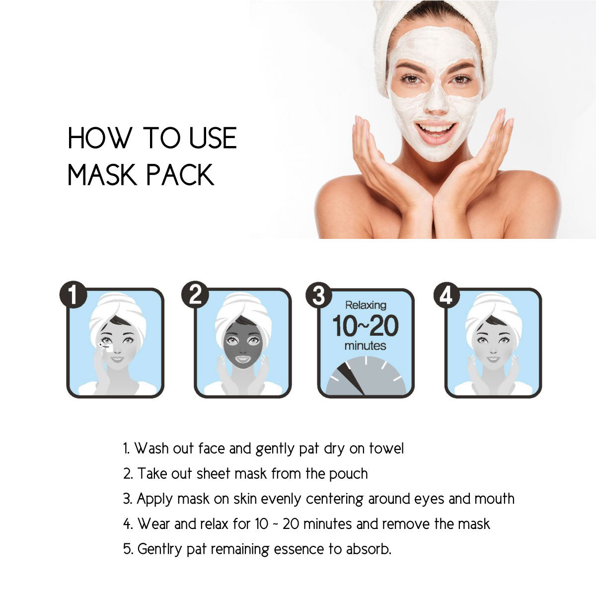 Anypack Natural Essential Mask - PEARL 5pcs/set